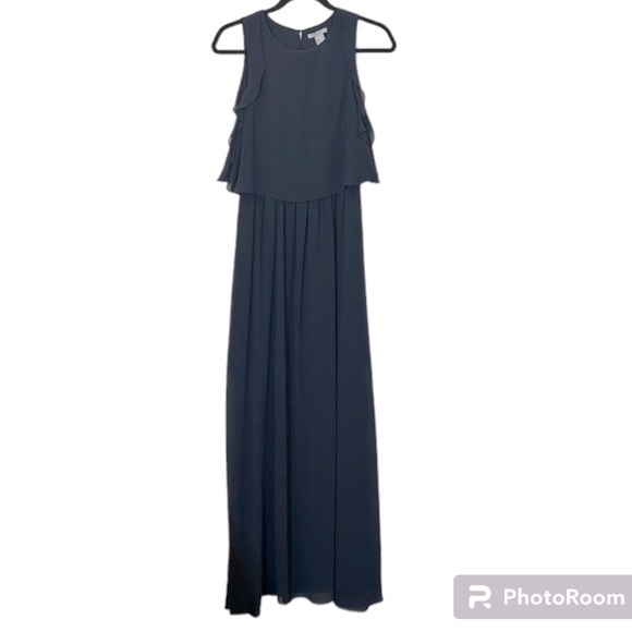 H&M Dresses & Skirts - H&M Navy Blue Top Ruffles Flowy Dressy Maxi Dress size 8